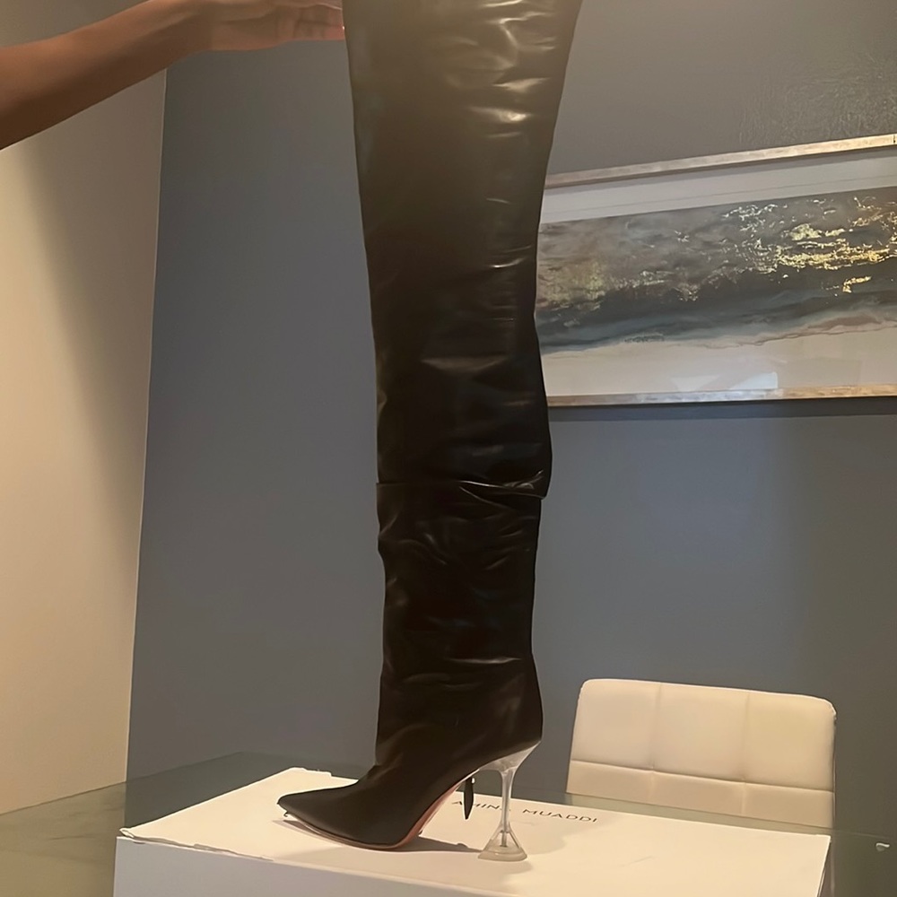 Amina muaddi over the knee slouch boots